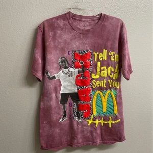 Travis Scott tie dye McDonald’s shirt